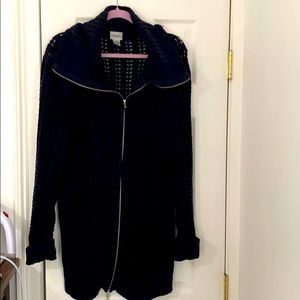 Chico’s Black Long Line Sweater with zipper 3X
